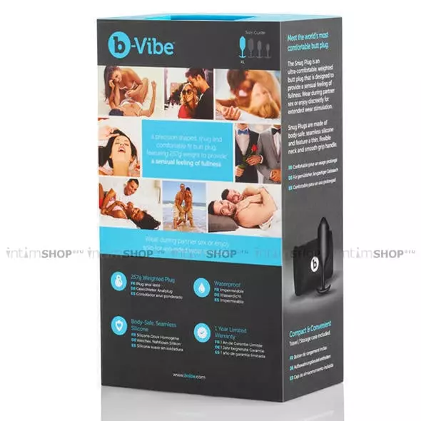 Анальная пробка b-Vibe Snug Plug 4, черная