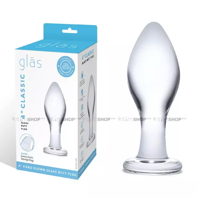 Анальная пробка Classic Glass Butt Plug Glas, бесцветный, до 12 см