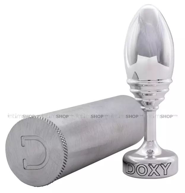 Анальная пробка Doxy Ribbed, серебристая