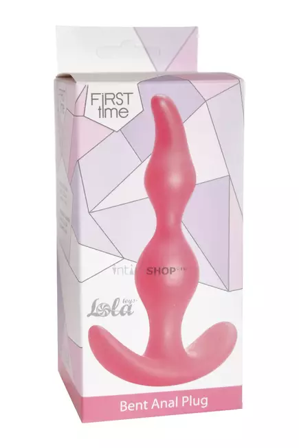 Анальная пробка Lola Toys First Time Bent Anal Plug, розовая