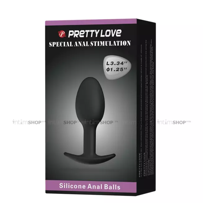 Анальная пробка Pretty Love Silicone Anal Balls, черная