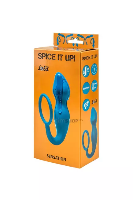 Анальная пробка с эрекционным кольцом Lola Toys Spice It Up Sensation, синий