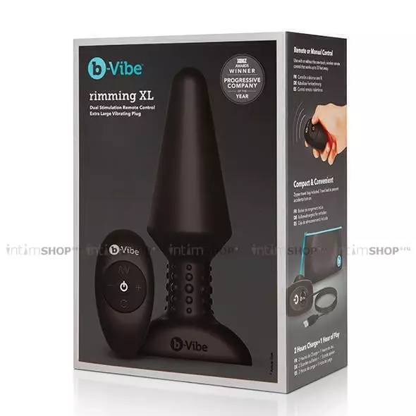 Анальная римминг-пробка с ДУ b-Vibe Rimming Plug XL