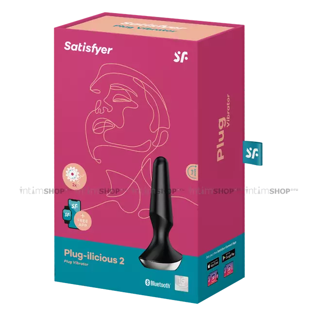 Анальная вибропробка Satisfyer Plug-ilicious 2, черный