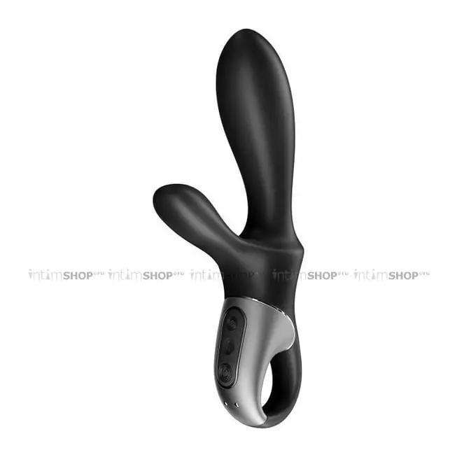 Анальный вибратор с нагревом и стимулятором промежности Satisfyer Heat Climax +, черный