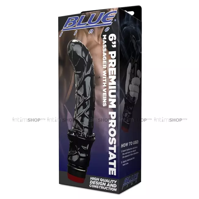 Анальный вибратор с венами BlueLine Premium Prostate Massager 6