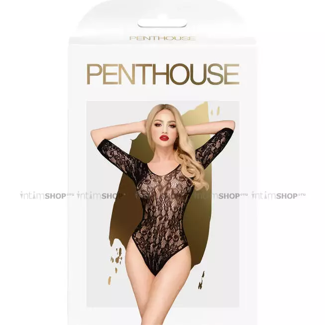 Боди ажурное Penthouse Midnight visit S/L, черное