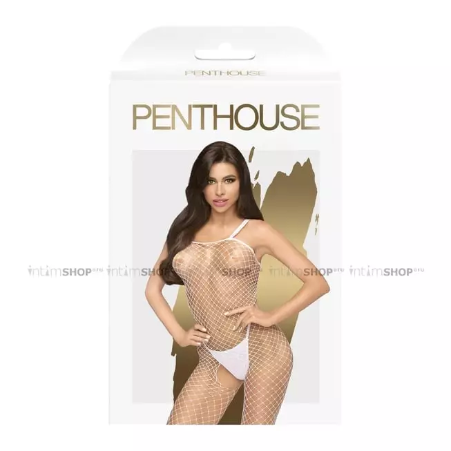 Чулок на тело Penthouse Body Search, белый, S/L