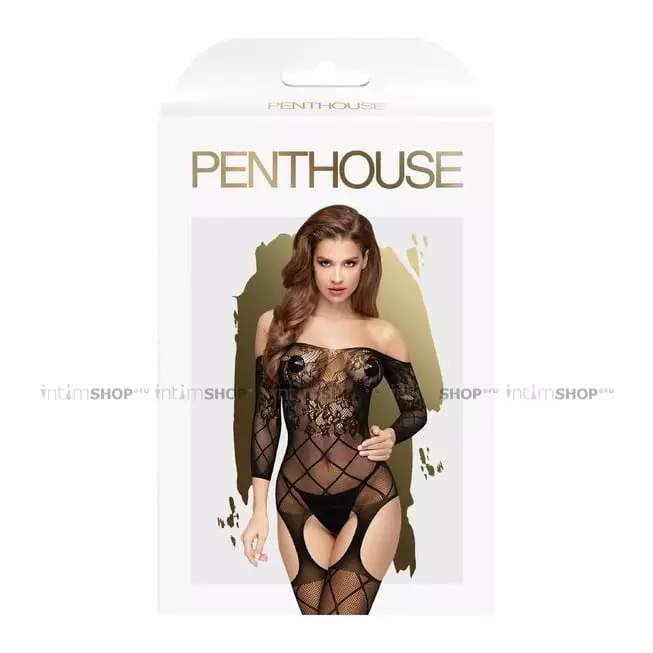 Чулок на тело Penthouse Top-Notch, черный, XL