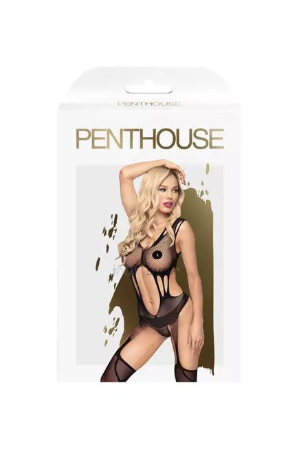 Чулок на тело Penthouse Wild Virus, черный, XL