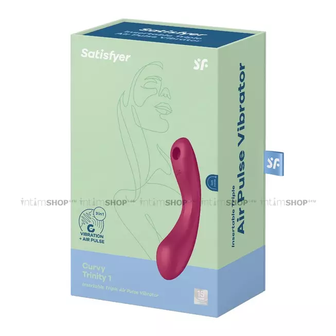 Двойной вибростимулятор Satisfyer Curvy Trinity 1, красный