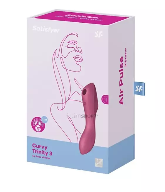 Двойной вибростимулятор Satisfyer Curvy Trinity 3, красный