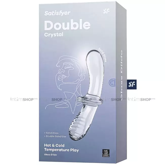 Двусторонний фаллоимитатор Satisfyer Double Crystal 19.5 см, бесцветный