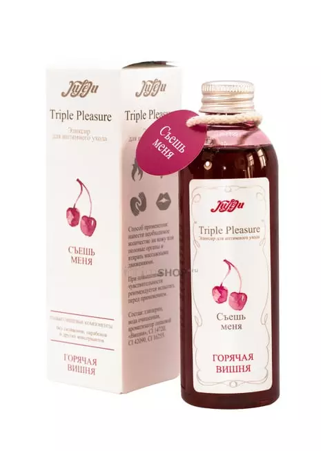 Эликсир Juleju Triple Pleasure Горячая вишня для интимного ухода, флакон, 130 мл