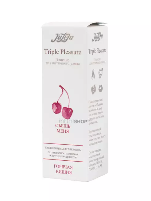 Эликсир Juleju Triple Pleasure Горячая вишня для интимного ухода, флакон, 130 мл