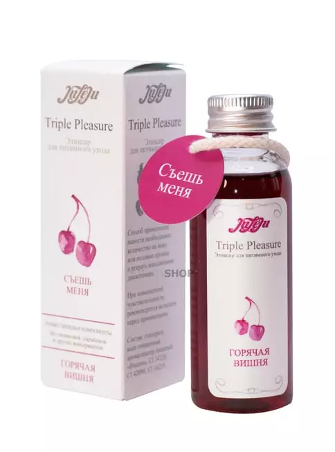 Эликсир Juleju Triple Pleasure Горячая вишня для интимного ухода, флакон, 65 мл