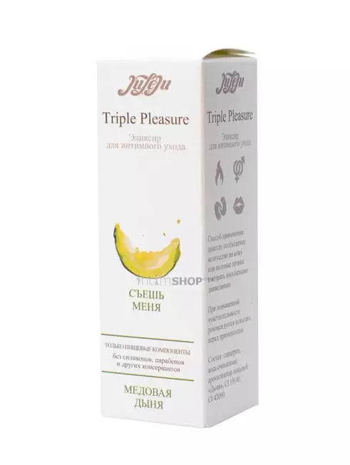 Эликсир Juleju Triple Pleasure Медовая дыня для интимного ухода, флакон, 65 мл