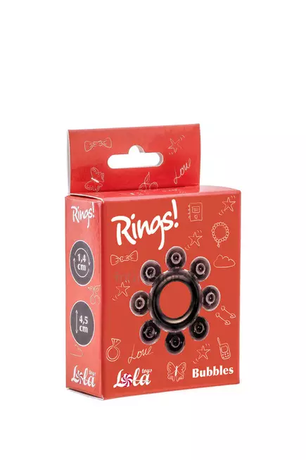 Эрекционное кольцо Rings Bubbles, чёрное