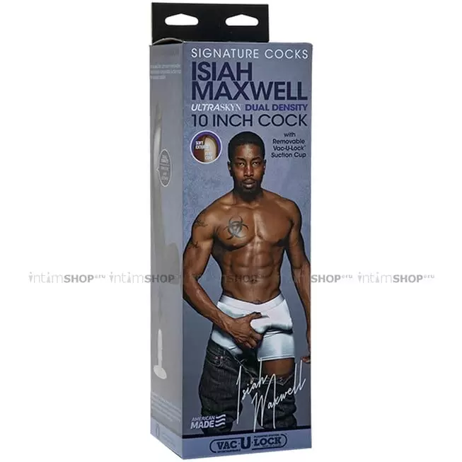 Фаллоимитатор Doc Johnson Signature Cocks Ultraskyn Isiah Maxwell 26 см, коричневый