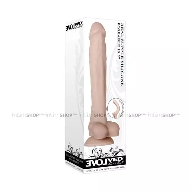 Фаллоимитатор Evolved Real Supple Silicone Poseable с фиксацией формы, 26 см