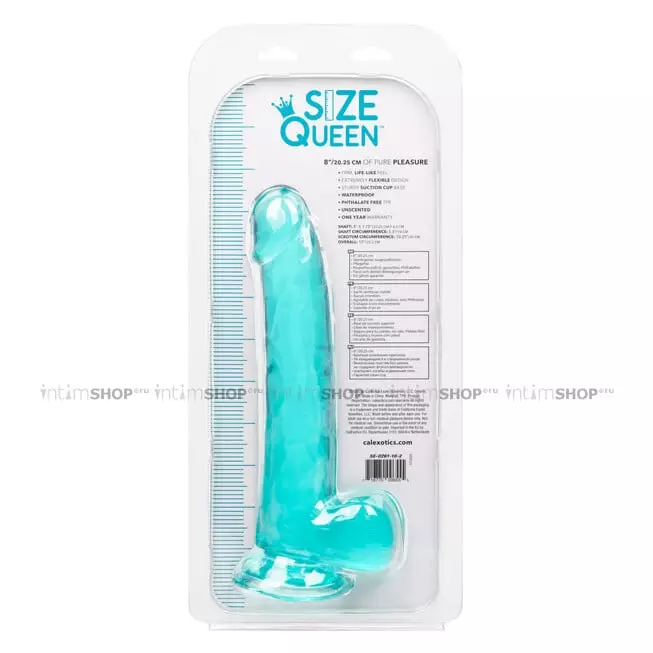 Фаллоимитатор на присоске CalExotics Size Queen 25.5 см, голубой