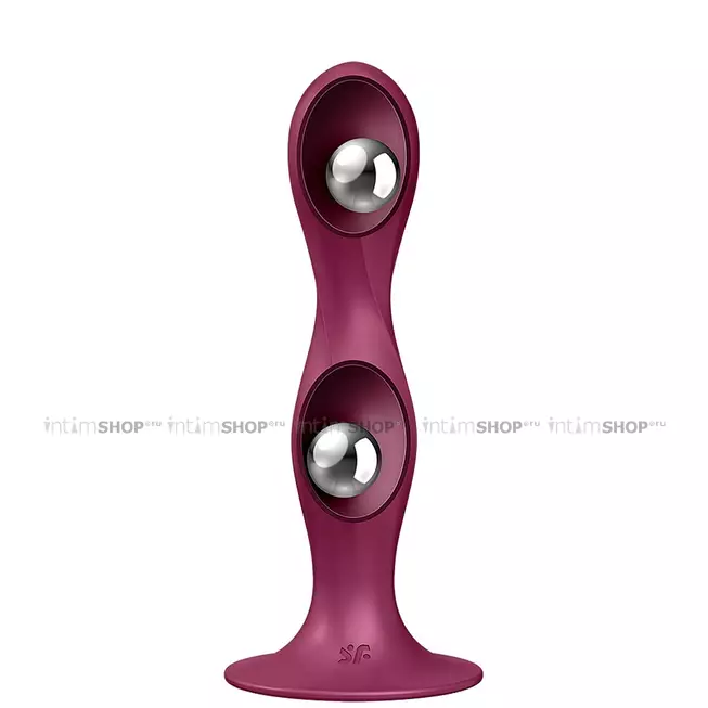 Фаллоимитатор с переменным центром тяжести Satisfyer Double Ball-R, бордовый