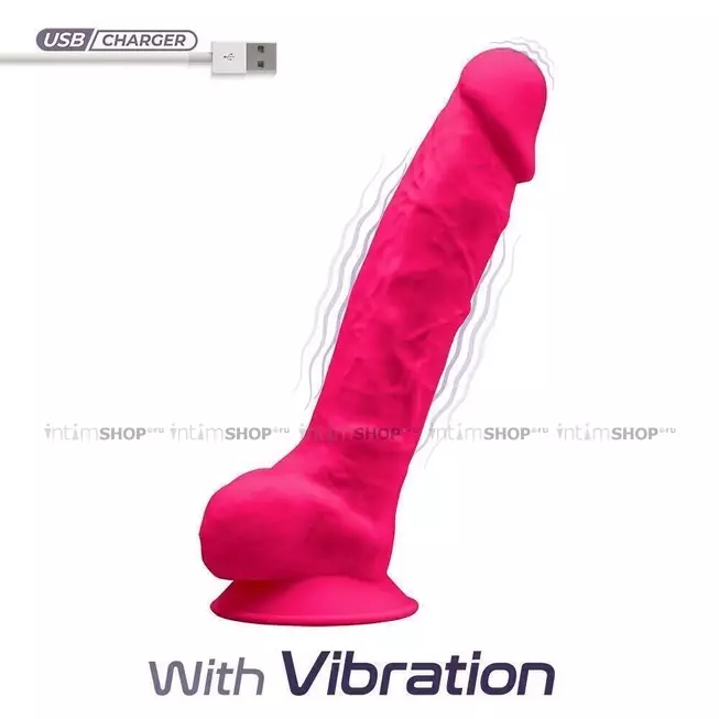 Фаллоимитатор с вибрацией Adrien Lastic SileXD Model 1 20 см, ярко-розовый