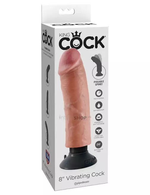 Фаллоимитатор с вибрацией и фиксацией формы PipeDream King Cock 8