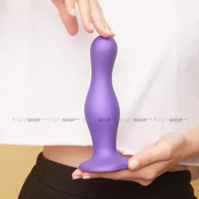 Фаллоимитатор Strap-on-me Dildo Plug Curvy S 14.5 см, фиолетовый металлик