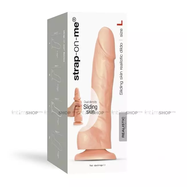 Фаллоимитатор Strap-on-me Sliding Skin Realistic L 19 см, телесный