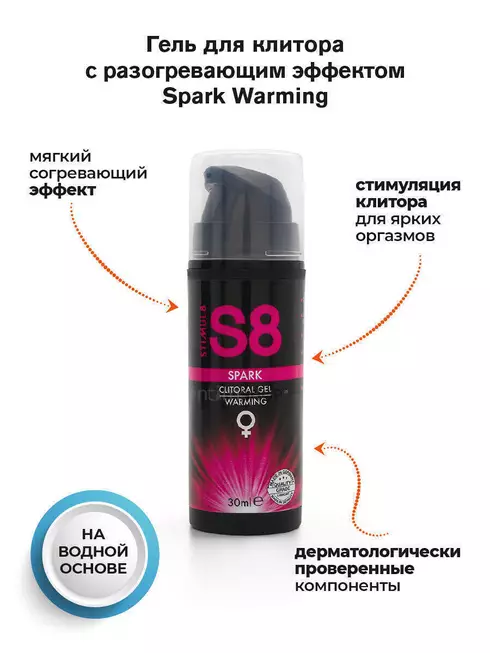 Гель для клитора с разогревающим эффектом Stimul8 Spark Warming, на водной основе, 30 мл