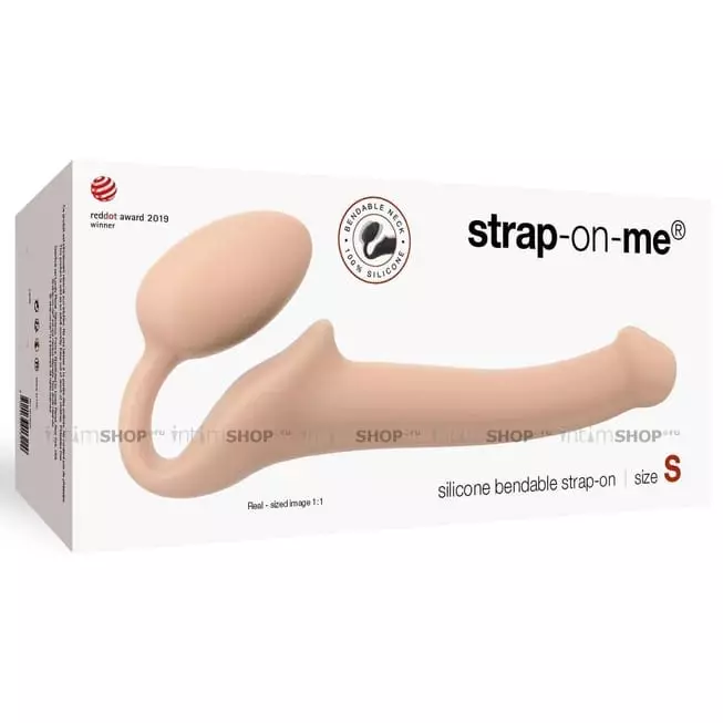 Гибкий страпон Strap-on-me Semi-Realistic S, телесный