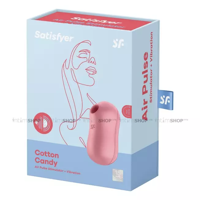 Клиторальный стимулятор c вибрацией Satisfyer Cotton Candy, розовый