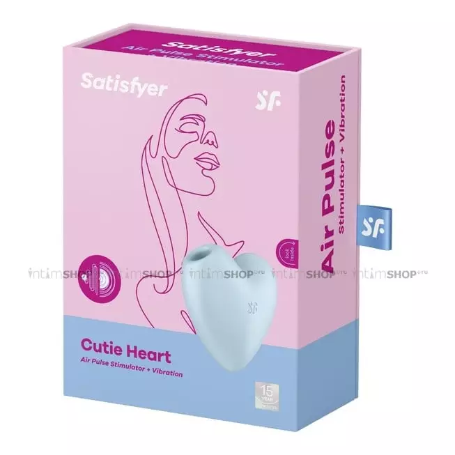 Клиторальный стимулятор с вибрацией Satisfyer Cutie Heart, голубой