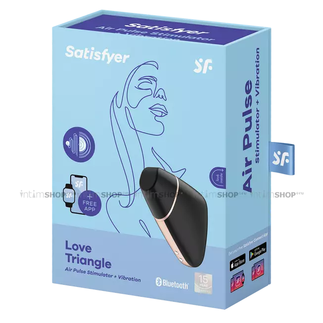 Клиторальный стимулятор с вибрацией Satisfyer Love Triangle, черный