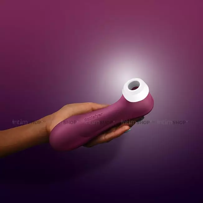 Клиторальный стимулятор с вибрацией Satisfyer Pro 2 Liquid Air Connect App, бордовый