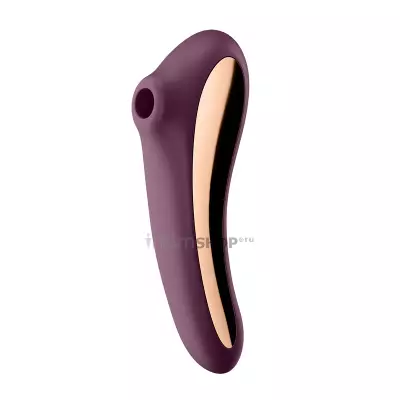 Клиторальный стимулятор+вибратор 2 в 1 Satisfyer Dual Kiss, фиолетовый