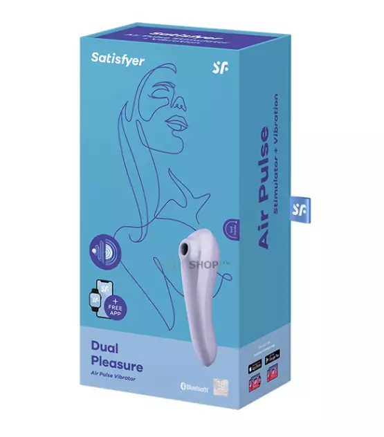 Клиторальный стимулятор+вибратор 2 в 1 Satisfyer Dual Pleasure, фиолетовый