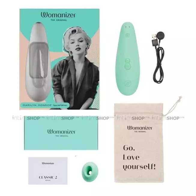 Клиторальный стимулятор Womanizer Marilyn Monroe™ Special Edition, мятный