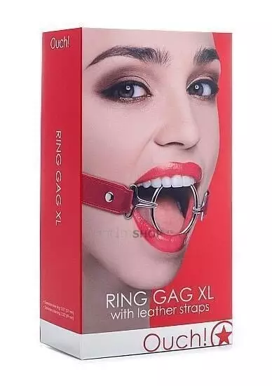 Кляп-кольцо (кляп-рамка) Shots Ring Gag XL, красный