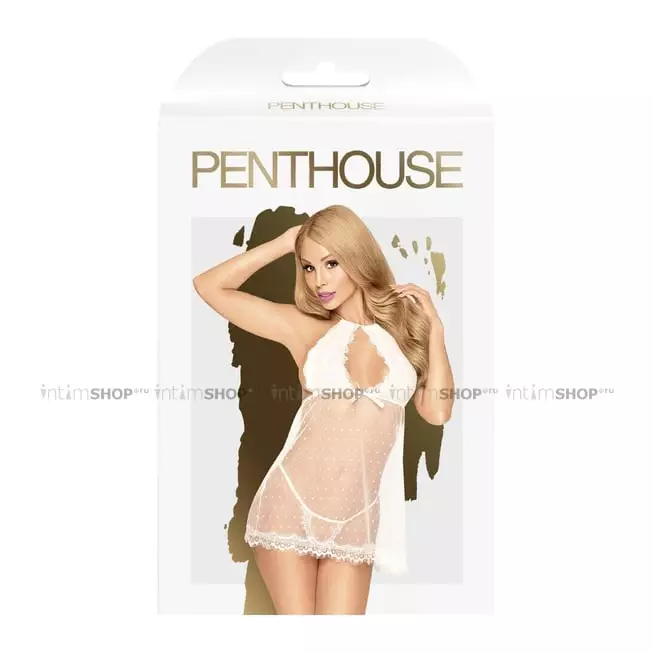 Комплект беби-долл и трусики Penthouse Libido Boost белый, M/L