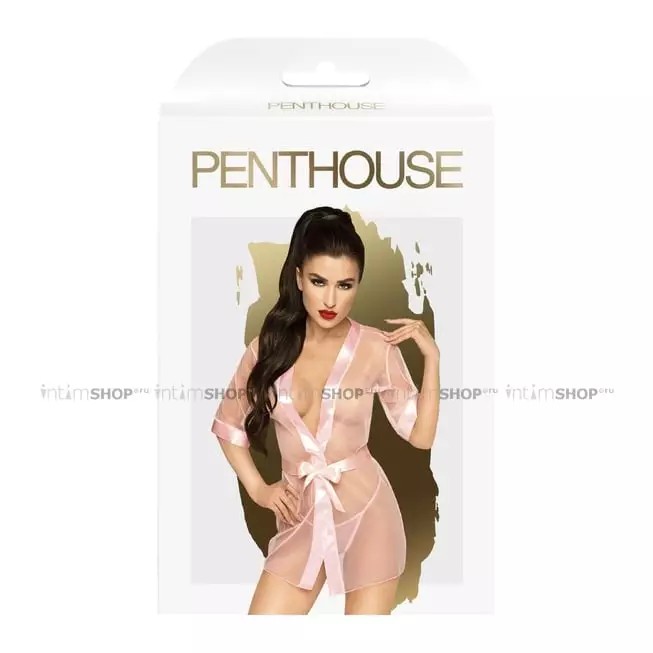 Комплект халатик и трусики Penthouse Midnight Mirage розовый, S-L