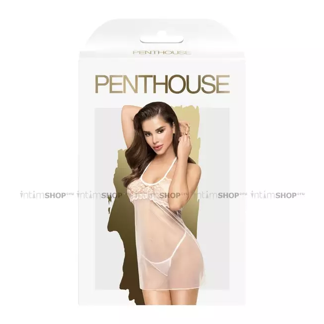 Комплект сорочка Penthouse All Yours и трусики, белый, M/L