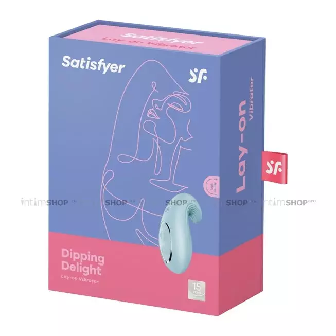 Мини-вибратор Satisfyer Dipping Delight, голубой