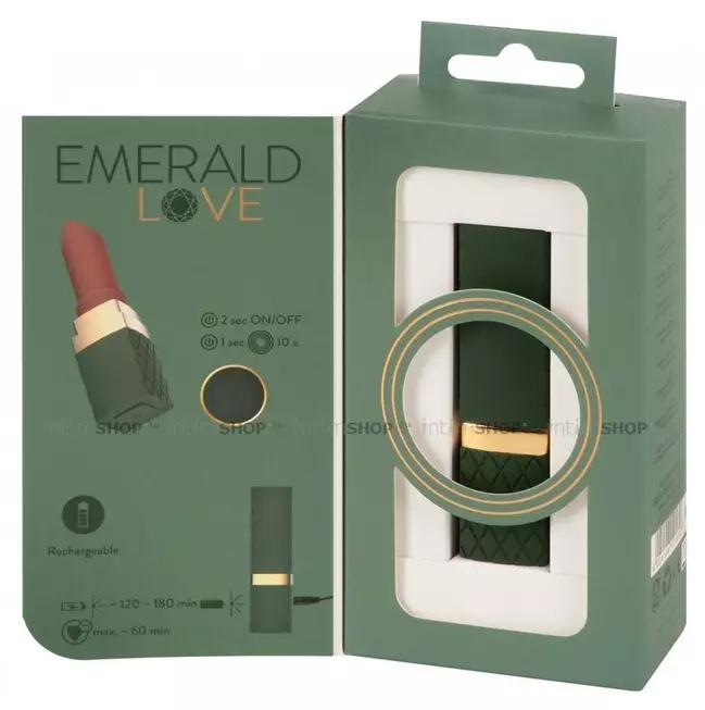 Мини-вибратор You2Toys Emerald Love Luxurious Lipstick, зеленый