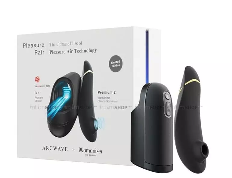 Набор Pleasure Pair Womanizer Premium 2 + Arcwave lon, черный