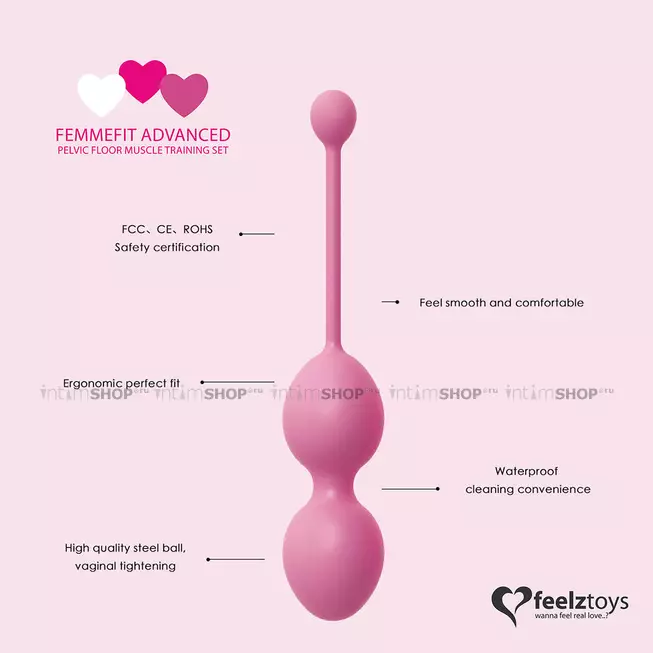 Набор вагинальных шариков FeelzToys FemmeFit Advanced Pelvic Muscle, 3 шт