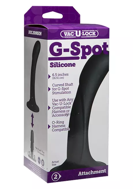 Насадка для страпона Vac-U-Lock G-Spot Silicone Dong Doc Johnson, черная