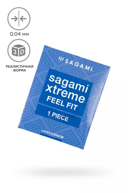 Презервативы анатомической формы Sagami Xtreme Feel Fit, розовые, 1шт