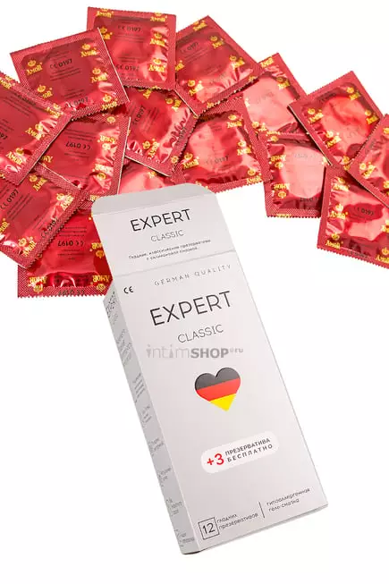 Презервативы классические Amor Expert Classic, 12 шт + 3 шт